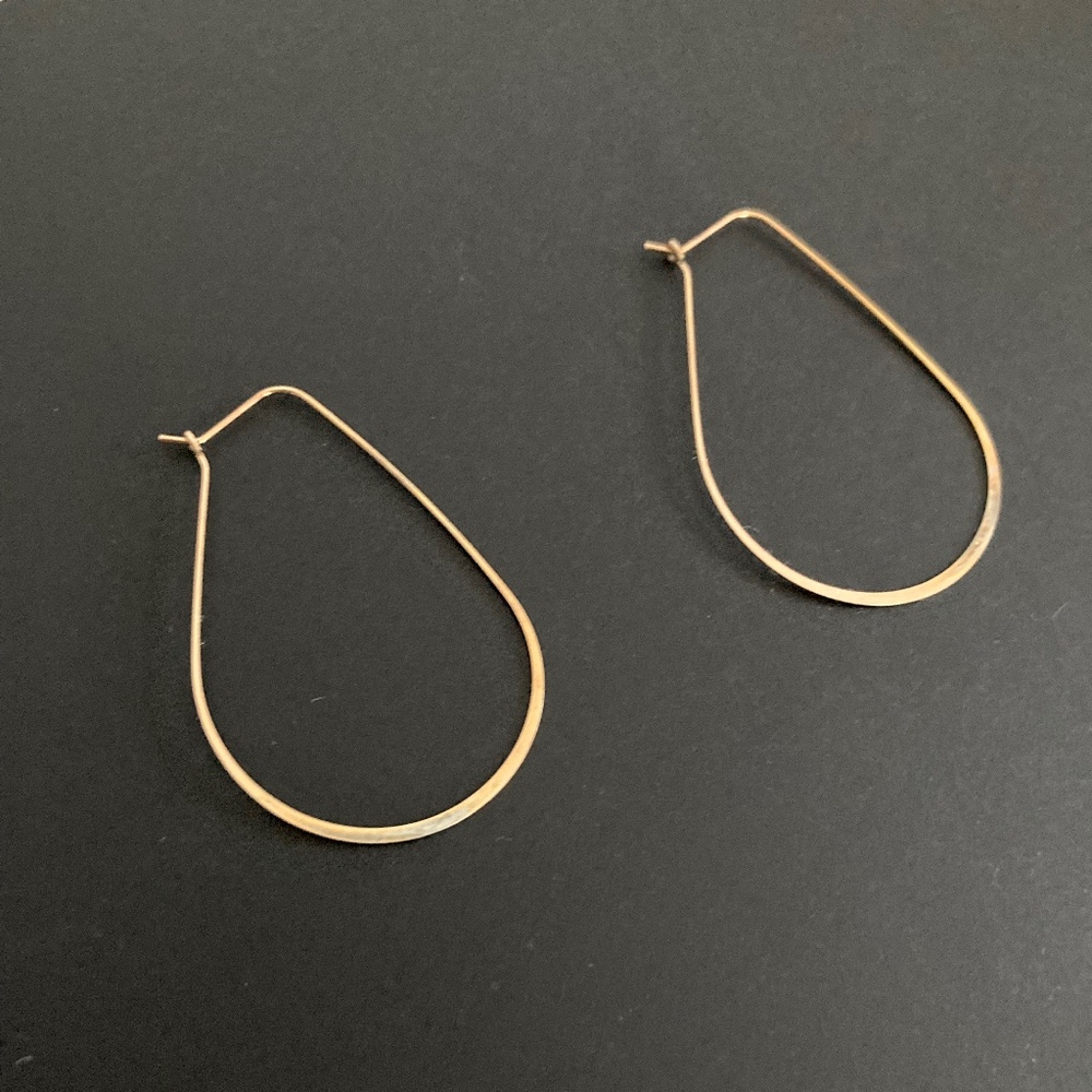 Amano Studio gold plated minimalist rose gold teardrop hoop